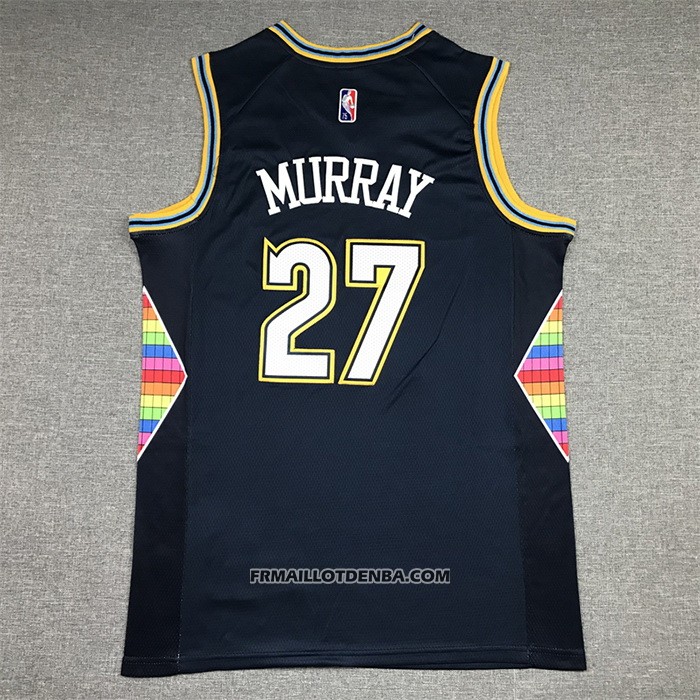 Maillot Denver Nuggets Jamal Murray NO 27 Ville 2021-22 Bleu